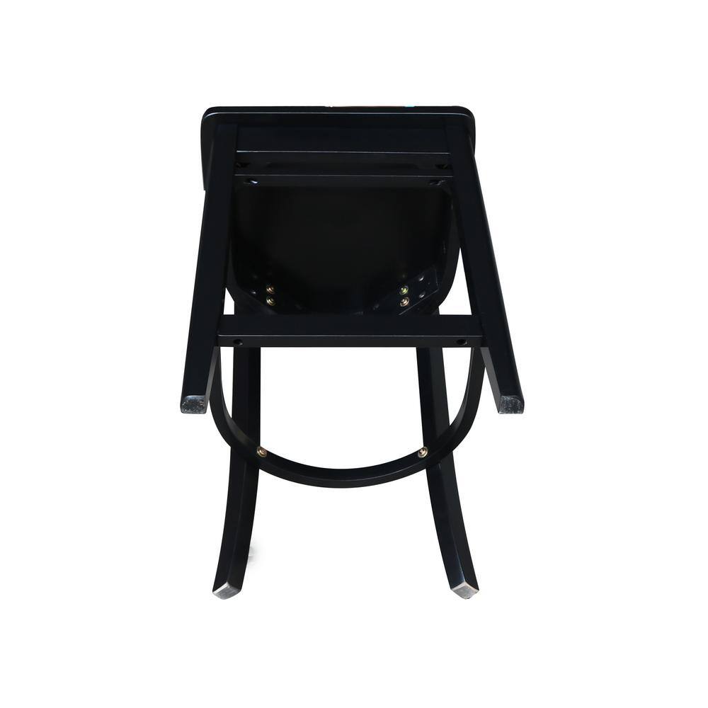 Emily Black Solid Wood Counter Height Barstool