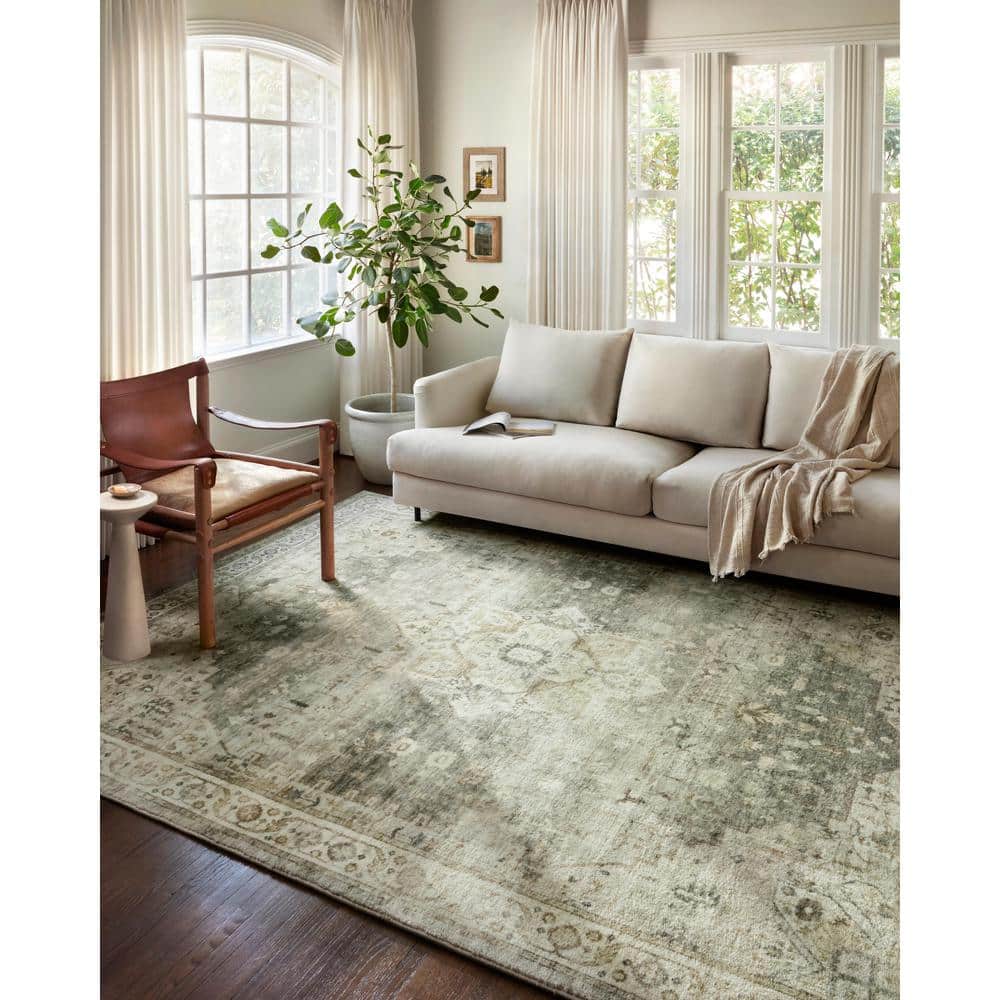 Rosette Sage & Beige Square Plush 18" Area Rug Sample