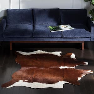 Cow Hide Brown/White 4 ft. x 6 ft. Animal Print Area Rug