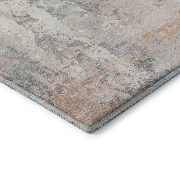 Mayfield Premium Machine Washable Abstract AMF1848 Coral 3 ft. x 4 ft. Area Rug