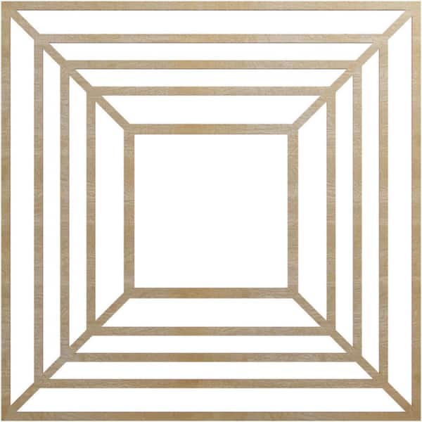 Ekena Millwork 30 in. x 30 in. x 1/4 in. Raven Wood Fretwork Pierced Ceiling Medallion, Birch