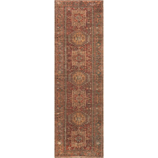 Ismeria Medallion Washable Area Red 3 ft. x 8 ft. Indoor Runner Rug