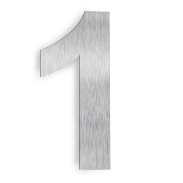 Barton 6 in. Satin Stainless Steel Floating House Number 1
