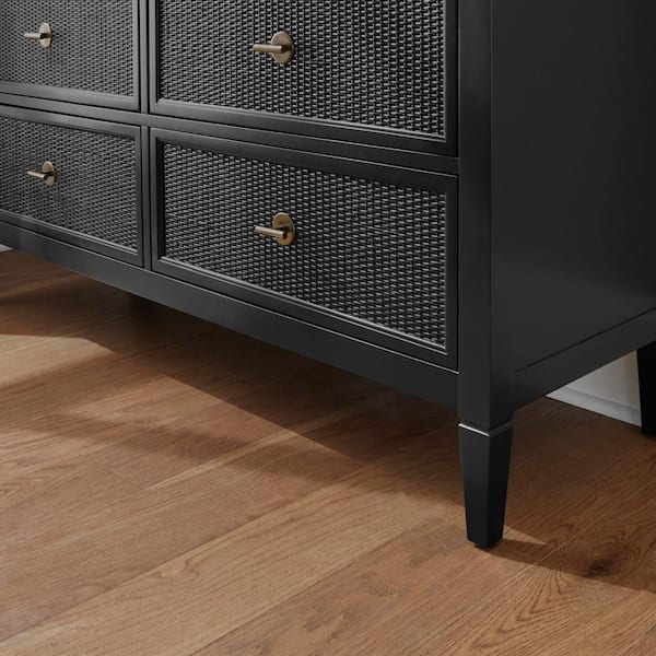 Home Decorators Collection Marsden Black 6-Drawer Cane Dresser (54 in W. X  36 in H.) 05.634-02 - The Home Depot