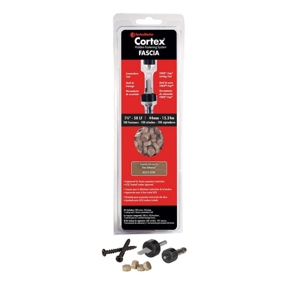 Cortex 207 Piece #9 x 1-3/4 in. Hidden Fascia Screw Fasteners Beach Dune (100 Scrws, 105 Plgs, 1 Cntrbore, 1 Set Tool) price history on PriceWatchPro