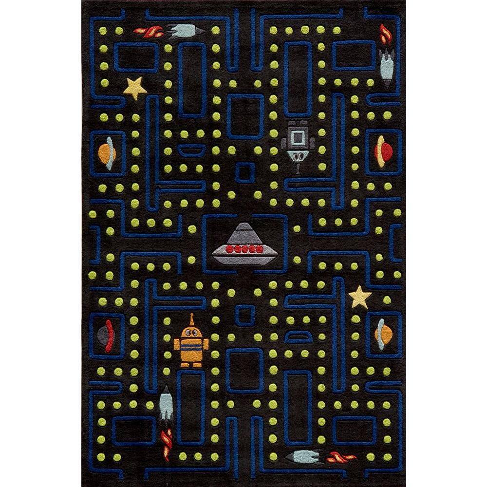 Momeni Caprice Collection Arcade 2 ft. x 3 ft. Indoor Area Rug, Arcade Black The Momeni Caprice Collection 2 ft. x 3 ft. Area Rug adds style and warmth to your home. This rug boasts a kid-friendly motif, great for decorating your bedroom. It is designed with elements of black, adding a touch of elegance that is easy to match with other decor. It has a 100% polyester design, making it an extremely durable option for your teen's room. Color: Arcade Black.