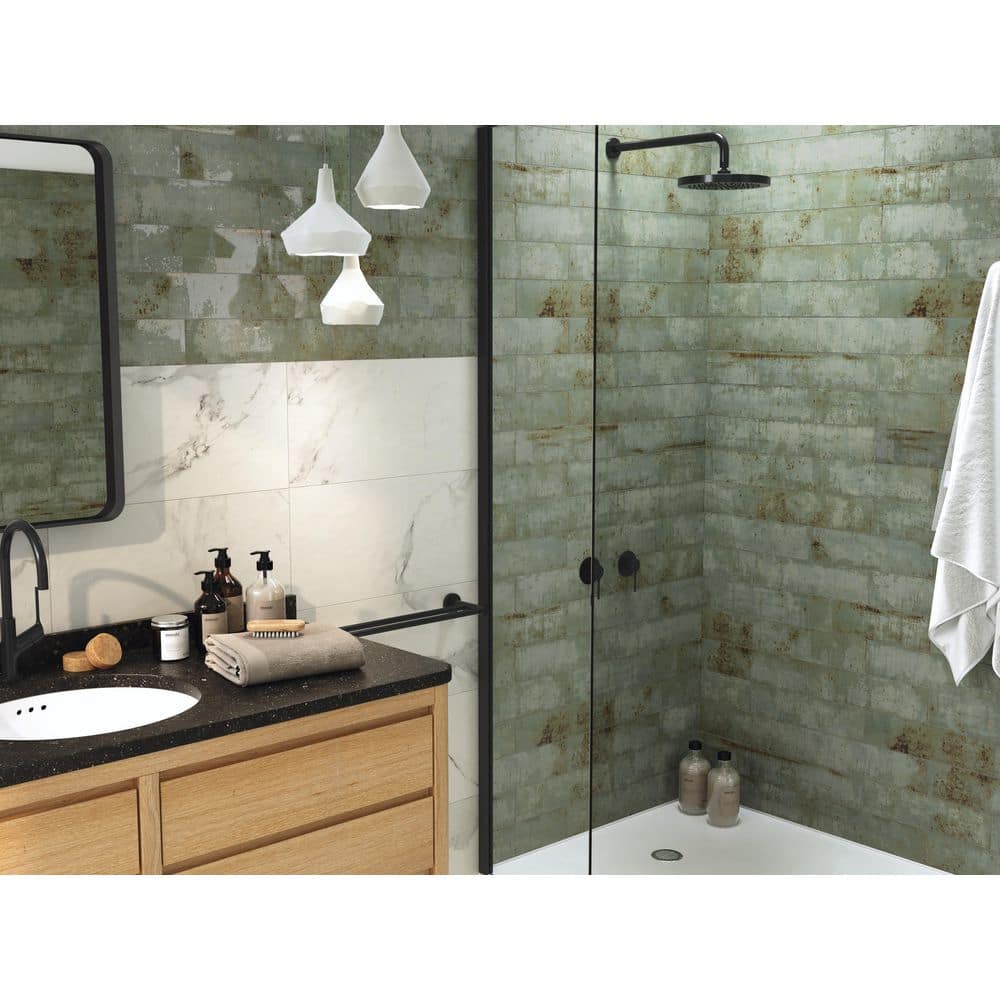Dane 4" x 16" Blue Glazed Ceramic Subway Wall Tile