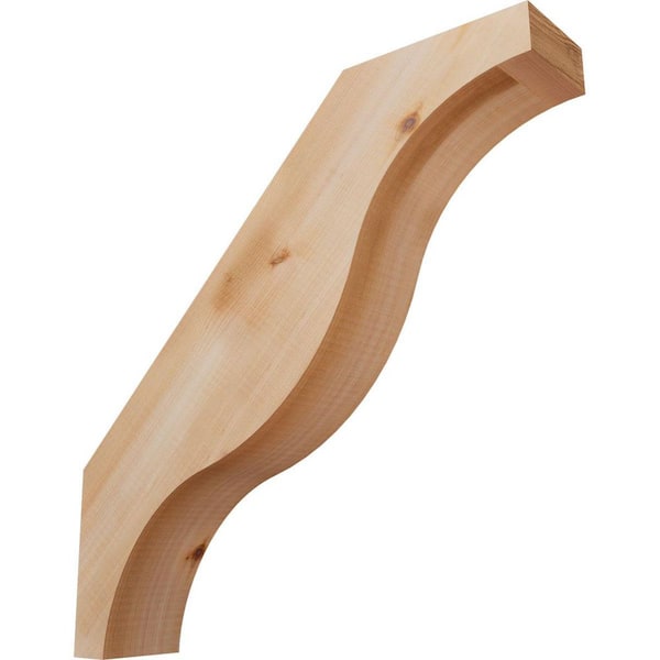 Ekena Millwork 3 1/2"W x 18"D x 18"H Funston Smooth Knee Brace, Western Red Cedar