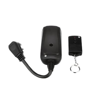 13-Amp Outdoor Plug-In Wireless Remote Socket Single-Outlet Control, Black