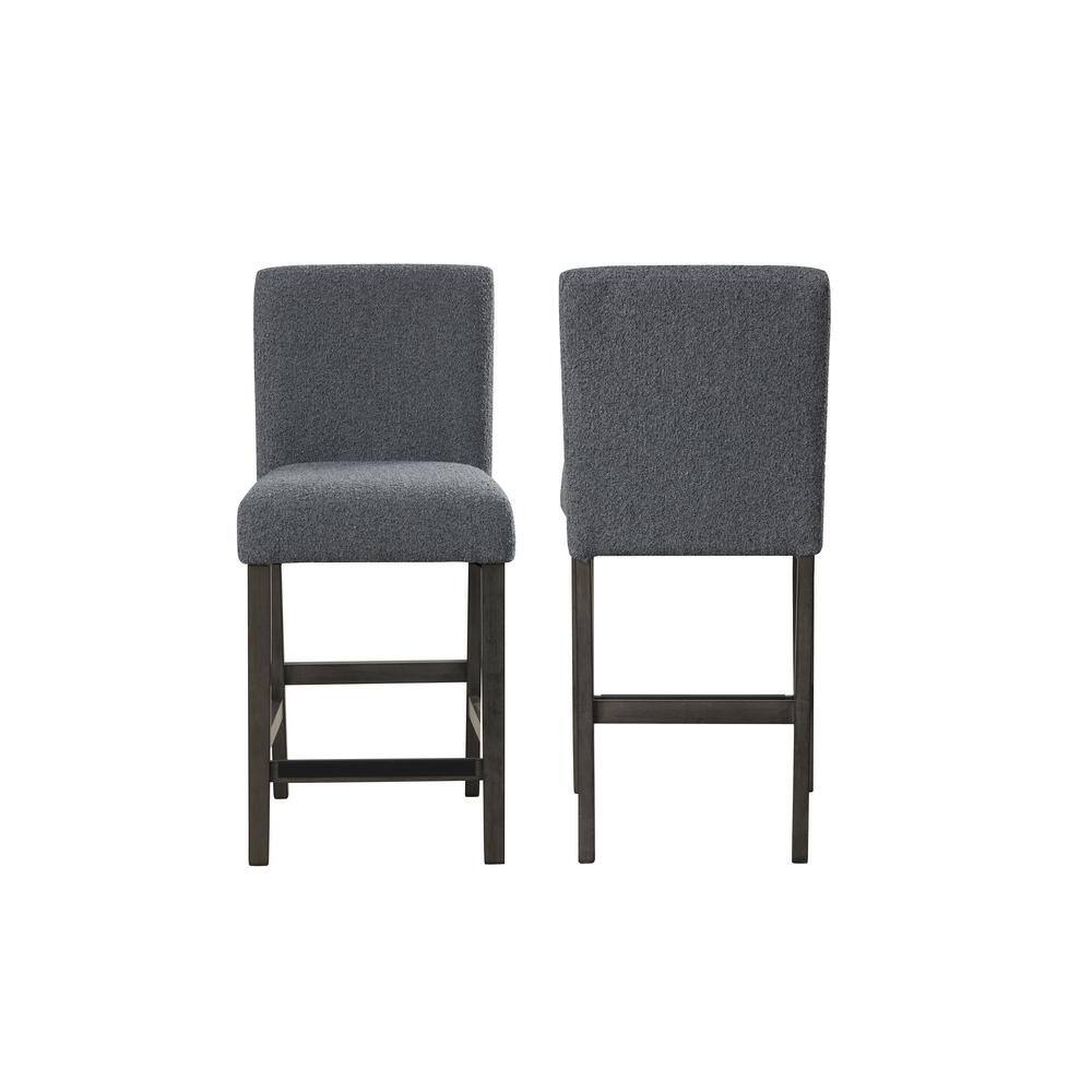 Gray Wood Counter Height Dining Set with Upholstered Chairs