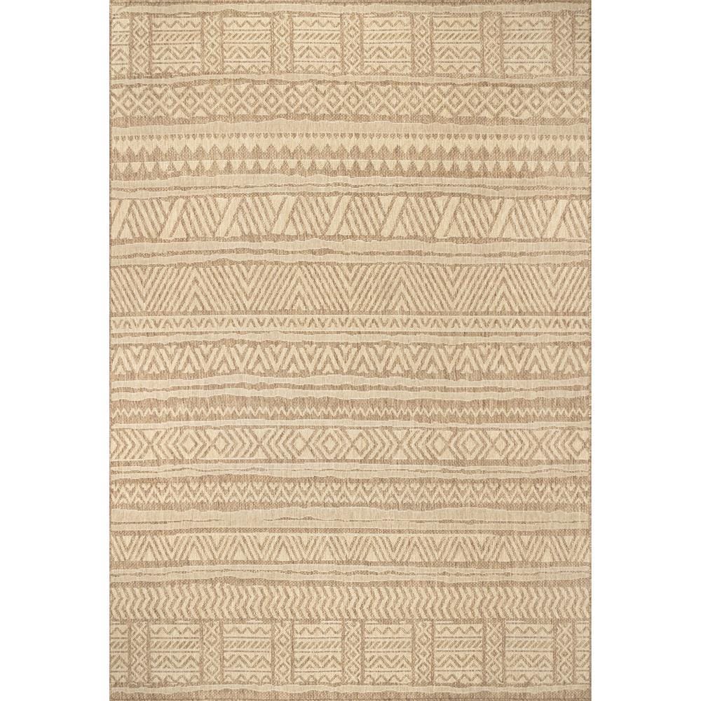 Abbey Tribal Striped Beige 8 ft. x 10 ft. Indoor/Outdoor Patio Area Rug -  nuLOOM, GBCB34C-8010