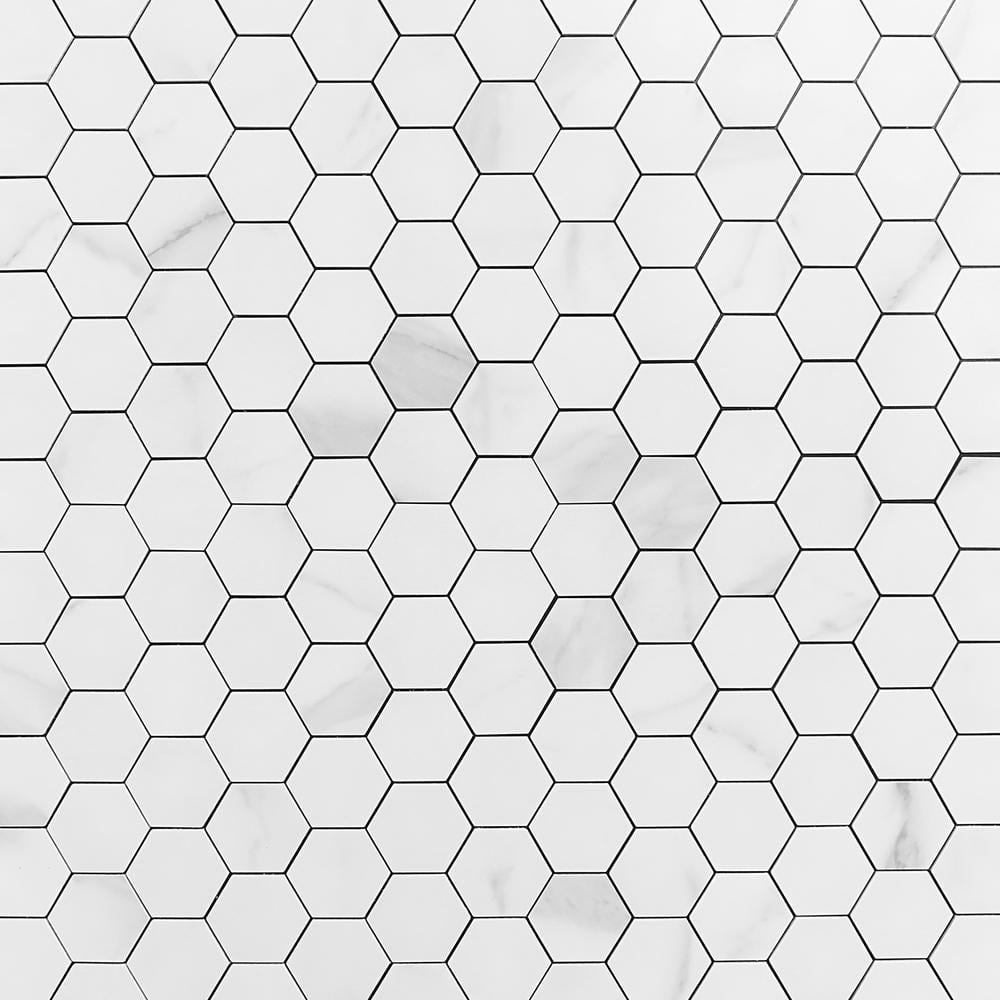 Luxe Core Hex Calacatta 4 in. x 0.16 in. SPC Peel and Stick Tile Sample price history on PriceWatchPro