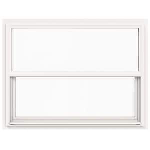 42 in. x 36 in. V-4500 Series White Single-Hung Vinyl Window with Fiberglass Mesh Screen