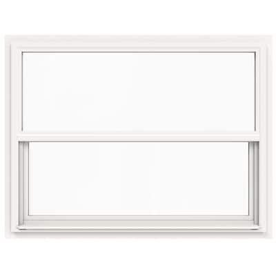 42 in. x 36 in. V-4500 Series White Single-Hung Vinyl Window with Fiberglass Mesh Screen