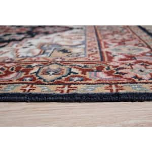 Navy Hand Knotted Wool Traditional Heriz Weave Area Rug, 2'6 x 8'