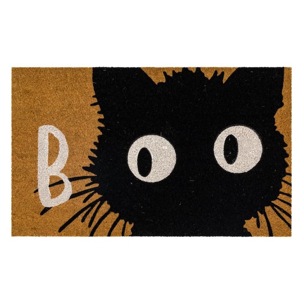 Boo Cats 18 in. x 30 in. Halloween Coir Outdoor Mat