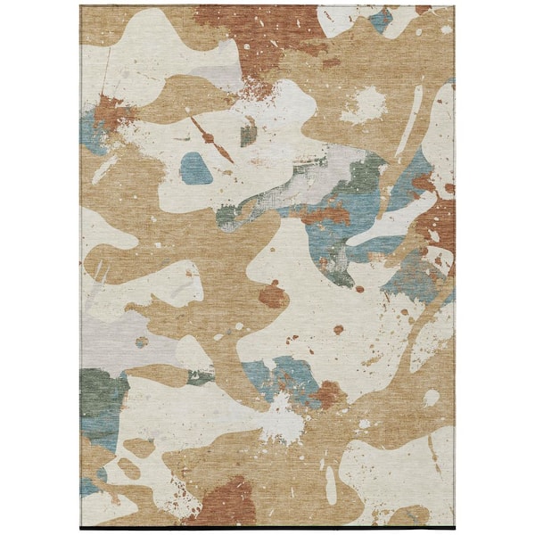 Chantille Machine Washable Indoor/Outdoor Abstract ACN3058 Cream 9 ft. x 12 ft. Area Rug