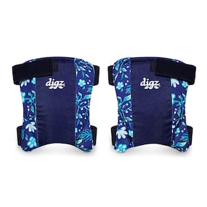 Women's 1-Size Midnight Floral Low-Profile Gardening Knee Pads