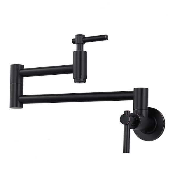 ALEASHA Wall Mounted Pot Filler Faucet in Oil Rubbed Bronze