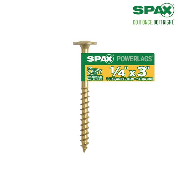 SPAX 1/4 in. x 3 in. Torx Powerlag T-Star Drive Washer Head Yellow Zinc Coated Lag Screw