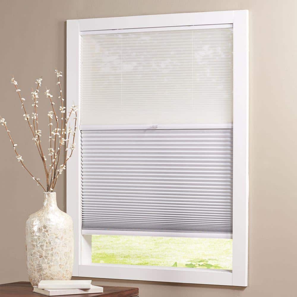 White DEZ Furnishings QDWT354480 Cordless Light Filtering Pleated Shade 35.5W x 48L Inches