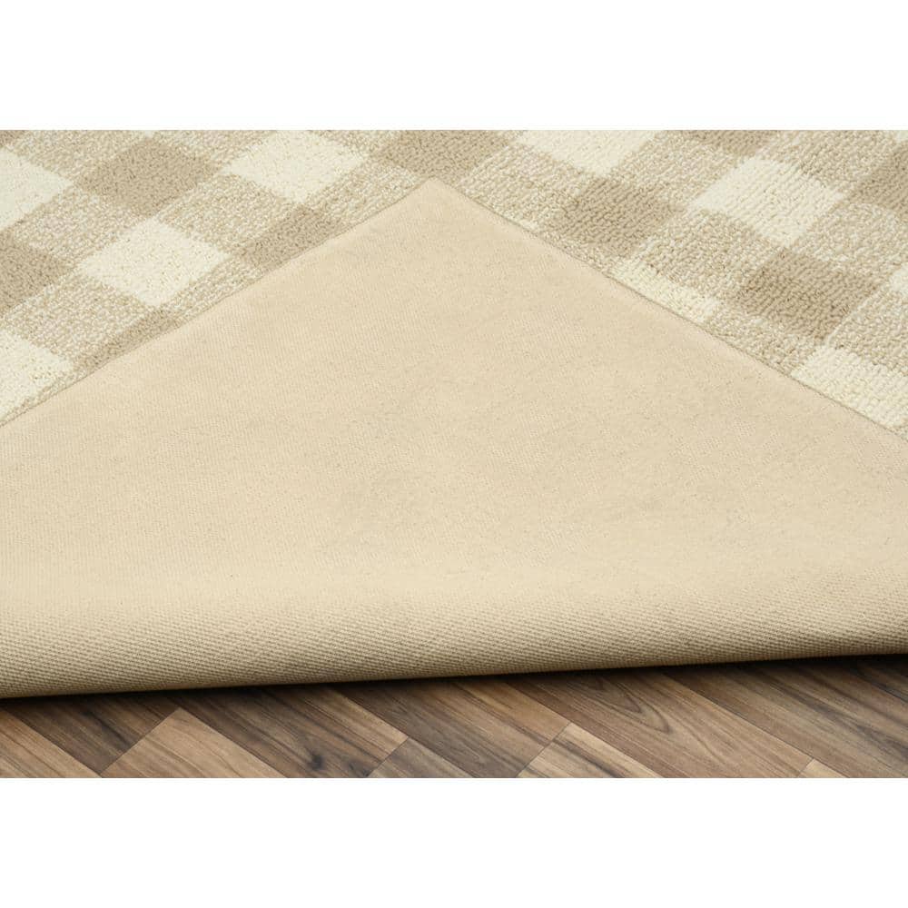 Country Charm 7' x 10' Tan/Ivory Tufted Geometric Area Rug