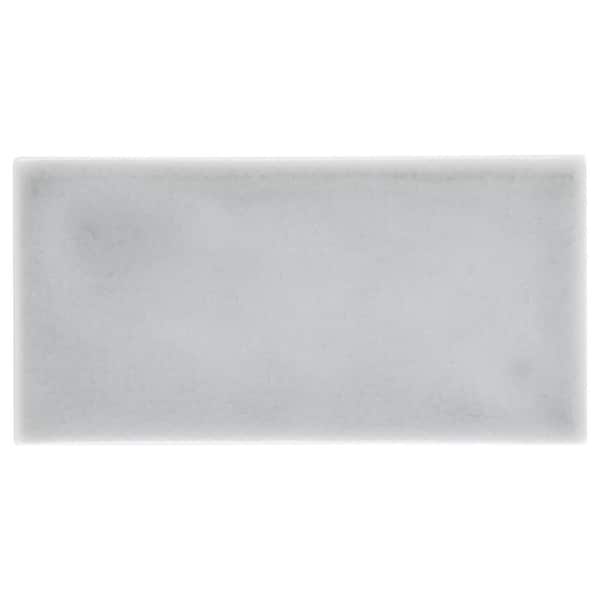 Ivy Hill Tile Delphi Subway Arctic Blue 3 in. x 0.39 in. Crackled Glass Tile Sample