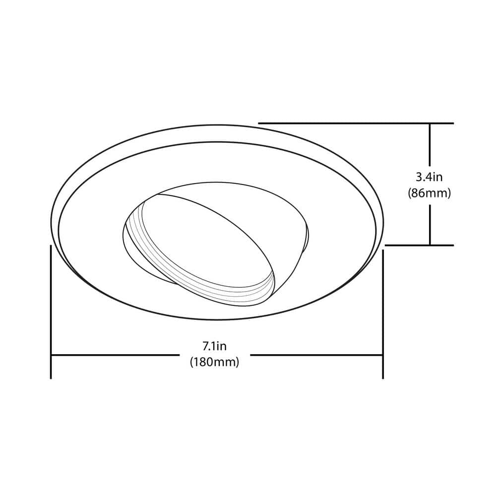 6'' White Aluminum LED Adjustable Recessed Trim