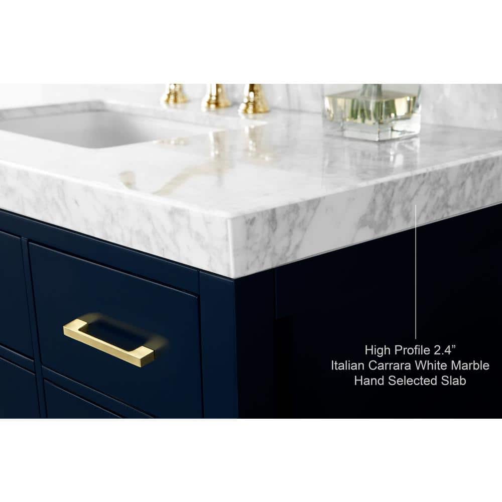 Elizabeth 48'' Heritage Blue Wood Vanity with Marble Top