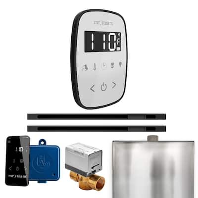 ButlerFlex Max Steam Shower Control Package with TempoFlex Control and Linear Steamhead in White Matte Black