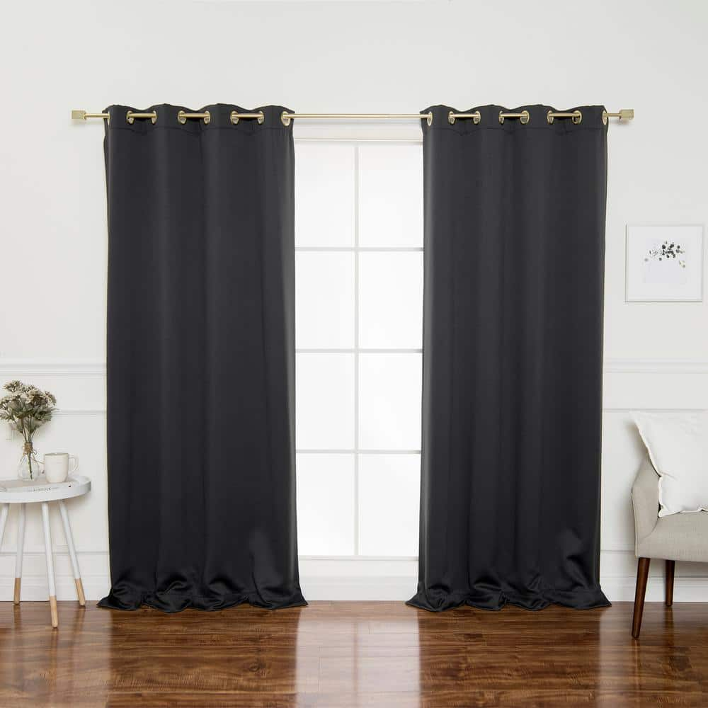 Dark Grey Grommet Blackout Curtain 52 In W X 84 In L Yg 27 Gld Dkgr The Home Depot