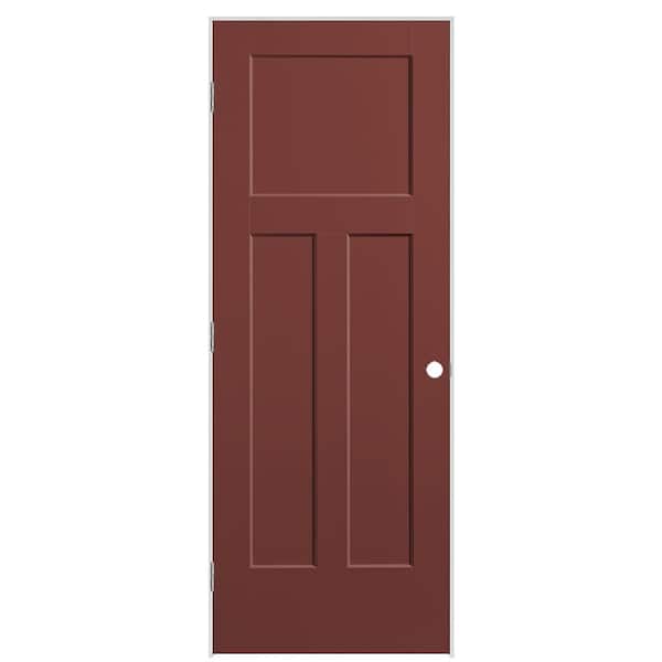 Masonite 30 in. x 80 in. 3-Panel Winslow Right-Hand Solid Core Red Bluff Molded Composite Single Prehung Interior Door