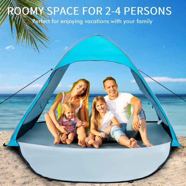 1-Person/3-Person Outdoor Automatic Pop-Up Beach Tent with Carrying Bag