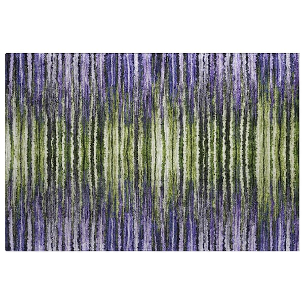 Dream Shag Premium Machine Washable Abstract ADS604 Purple 2 ft. x 3 ft. Accent Rug
