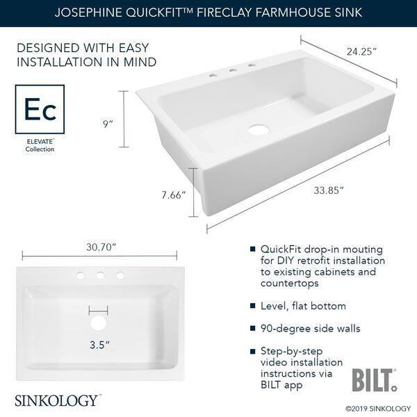 Reviews For Sinkology Josephine Quick Fit Drop In Farmhouse Fireclay 33 85 In 3 Hole Single Bowl Kitchen Sink In Candy Apple Gloss Red Sk450 34fc Gr The Home Depot