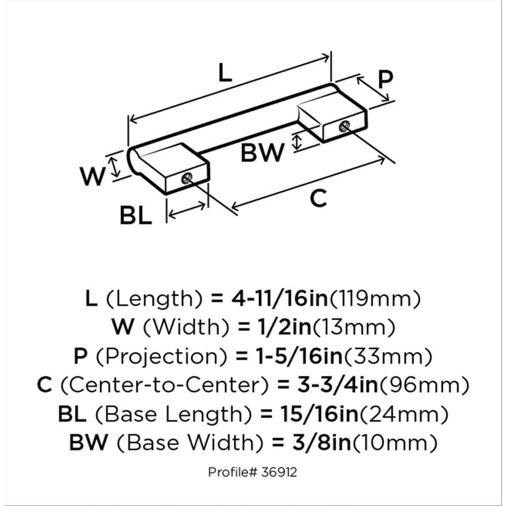 Satin Nickel 3-3/4 Inch Modern Cabinet Pull