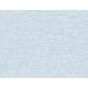 Tiverton Sky Blue Faux Grasscloth Wallpaper Sample