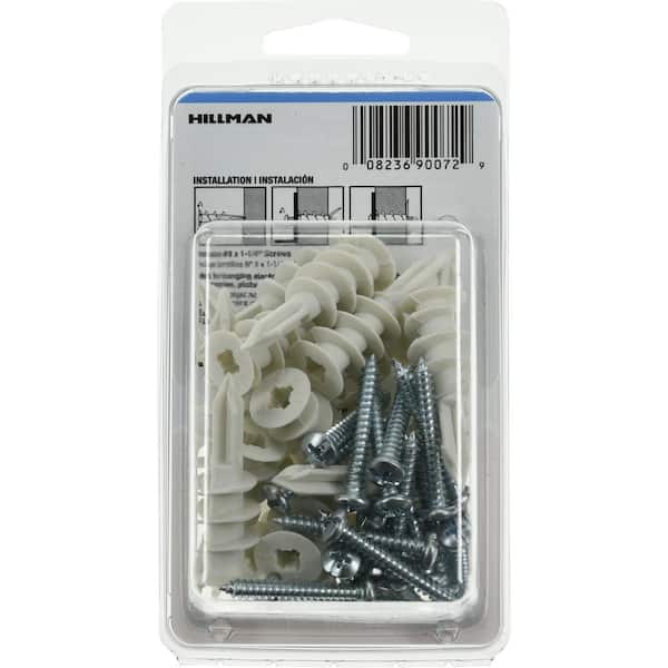 Hillman #8 Nylon Anchor with Screw (20-Pack) 376229 - The Home Depot