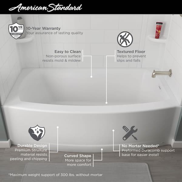 American Standard Ovation Curve 60 In, Standard Rough Opening For Bathtub