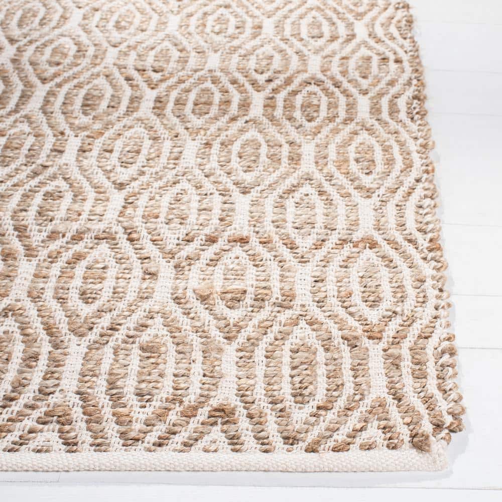 Natural 4' x 6' Hand-Knotted Cotton Area Rug