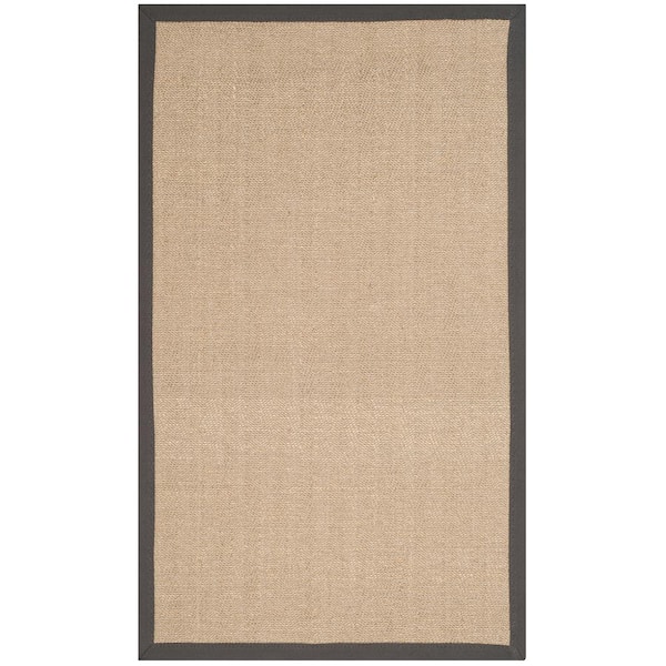 SAFAVIEH Natural Fiber Beige/Gray Doormat 3 ft. x 4 ft. Woven Border Area Rug