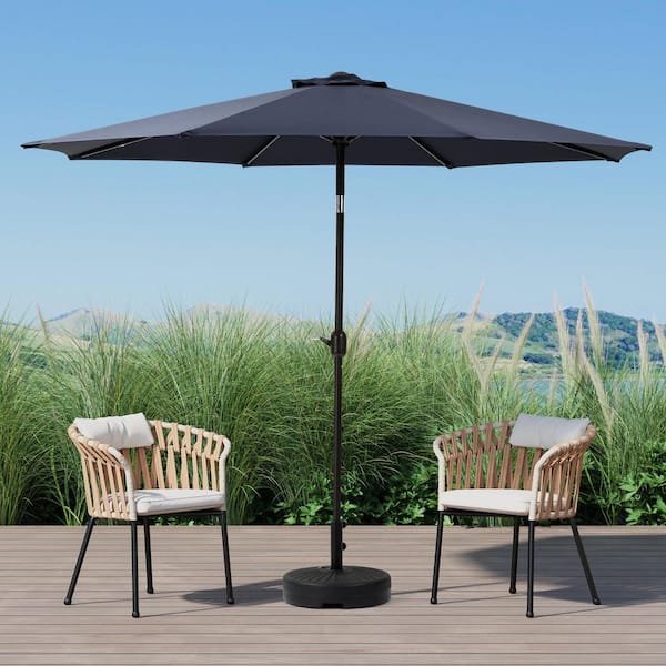 Tristen 9 ft. Aluminum Market Tilt Patio Umbrella in Navy Blue