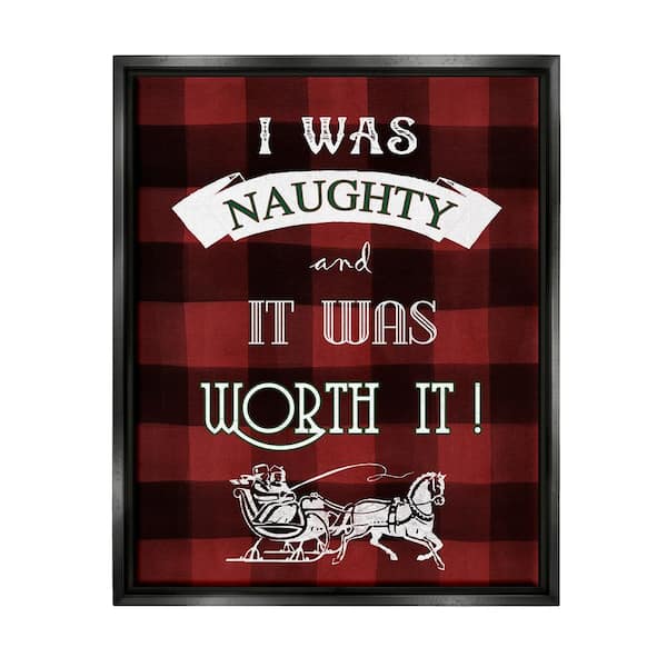 Stupell Industries Funny Plaid Christmas by Carol Robinson 1 Piece Floater Frame Graphic Print Typography Poster Art Print 21 in. x 17 in.