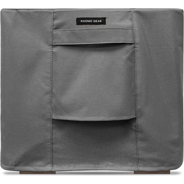 KHOMO GEAR 16 in. x 15 in. x 16 in. Grey Square Patio Coffee Table/Ottoman Cover