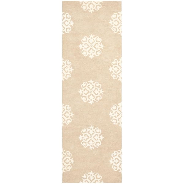 SAFAVIEH Soho Beige/Ivory 3 ft. x 10 ft. Geometric Runner Rug