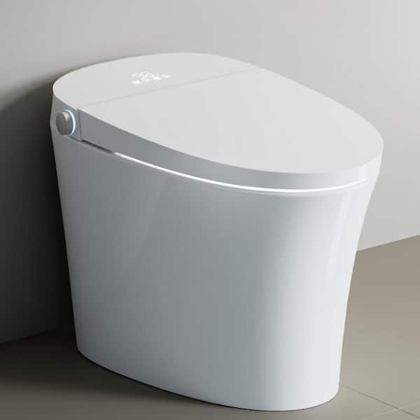 Build-in Tank Elongated ADA Smart Bidet Toilet 1.27 GPF in White with MAP 1000G, Heated Seat, Foam Shield, Auto Flush