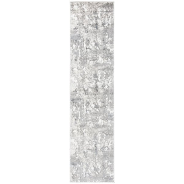 SAFAVIEH Skyler Light Gray/Gray 2 ft. x 9 ft. Abstract Distressed Runner Rug