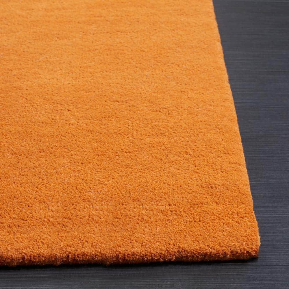 Green and Rust Hand-Tufted Wool Abstract Area Rug