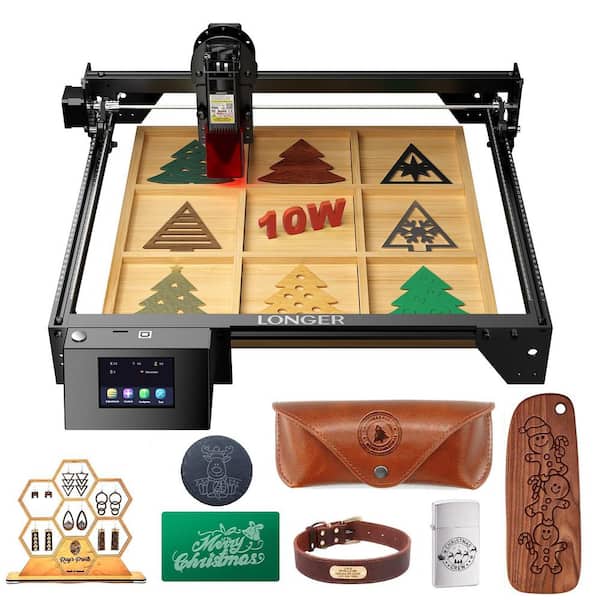 LONGER 10-Watt Laser Cutter Engraver CNC Machine 15.7 in. x 15.7 in. Working Area 32-Bit Motherboard