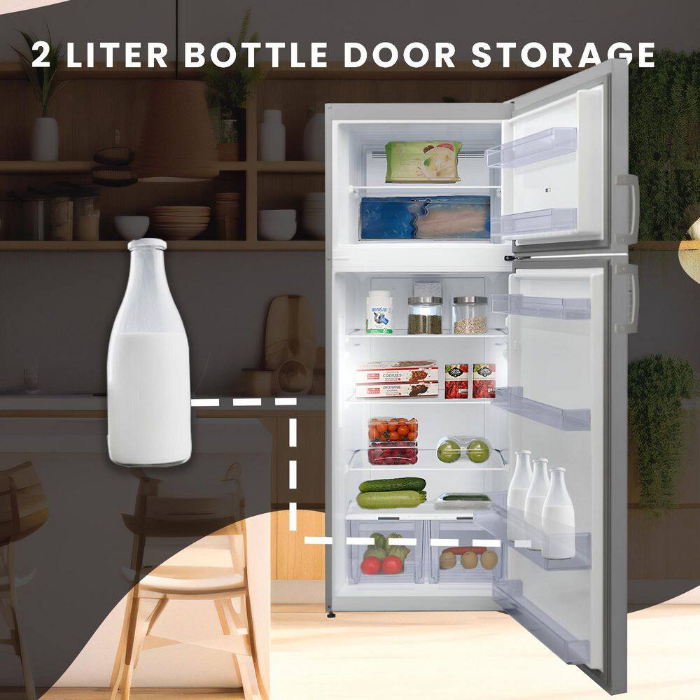 Equator Stainless Steel Energy Star Refrigerator-Freezer with Adjustable Shelves